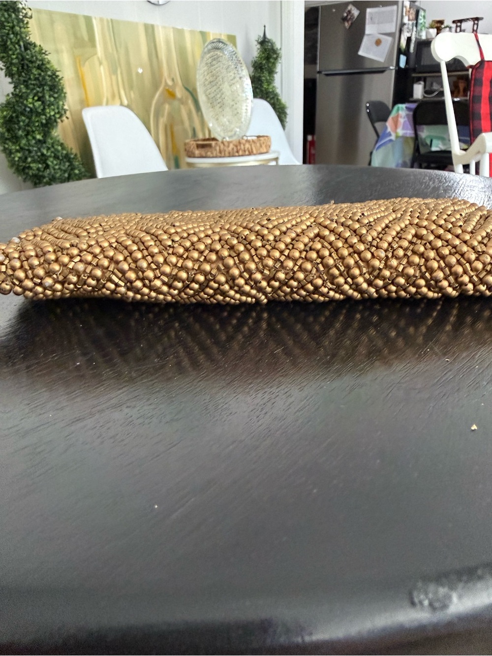 Moyna NWT Gold Beaded Evening Clutch Purse Removable Chain Wedding Cocktail Bag - Picture 5 of 8